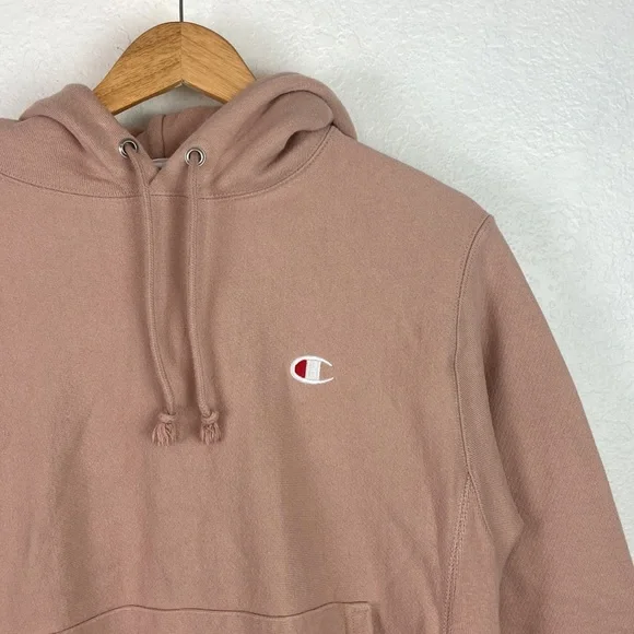 Champion Reverse Weave Hoodie Vintage Logo Dusty pink S - Picture 2 of 5